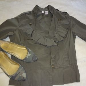 Women's  Stella Star  OliveGreen Ruffle Jacket